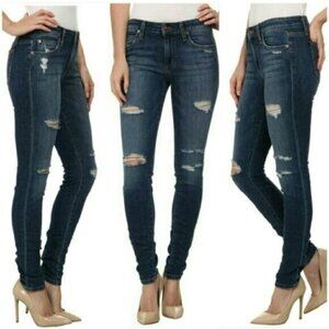 Revolve Joe's Jeans Icon Seneka Skinny Jeans medium wash Distressed Denim 25